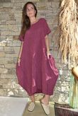 Salcombe Chalk Stripe Cotton Cocoon Dress Merlot